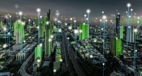 Smart,city,and,dot,point,connect,modern,telecom,system,,boundless